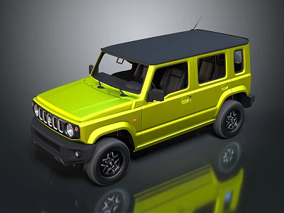 Yellow Compact Off Road Vehicle With Black Roof And Rugged Exterior Design 3d model