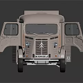 Vintage Silver Truck Model With Open Doors And Brown Interior Seats