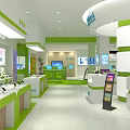 Modern Digital Store Interior With Smartphone Displays And Gadget Showcases 3d model