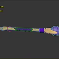 Ornate Purple Scepter With Golden Tip Accents And Shiny Purple Orb
