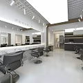 Elegant Modern Beauty Hair Salon Interior Design With Styling Chairs Mirrors And Lighting