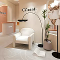 Cneani Store Interior With Leopard Print Bikini Mannequin White Chair And Tall Plant