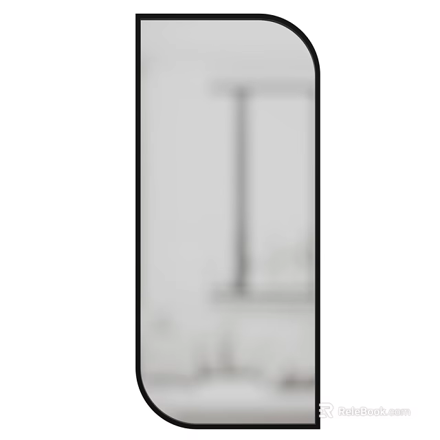 Modern Wall Mirror With Simple Frame Design For Home Interior Decoration 3d model 