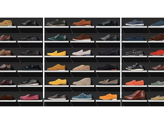 Modern Shelf Men's Shoes Shelf 3d model
