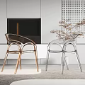 Stylish Transparent Acrylic Leisure Chairs In Modern Living Room With TV And Plant