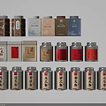 Traditional Design Tea Canisters with Various Tea Flavors for Organized Display and Storage