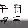 Stylish Leisure Chairs With Various Designs Striped Patterns And Solid Colors 3d model