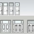 Various Security Door Designs For Home Exterior With Panel And Glass Patterns 3d model