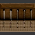 Commercial Beer Dispenser With Wooden Frame And Multiple Metal Faucets For Bars
