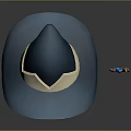 Cute Cartoon Character With Blue Hat Blue Cloak And Magic Staff With Blue Gem