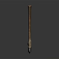 Old Rustic Axe With Wooden Handle And Metal Head On Black Surface 3d model