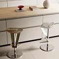 Sleek Modern Bar Stools With Metallic Base And Contemporary Design In Kitchen Bar Area