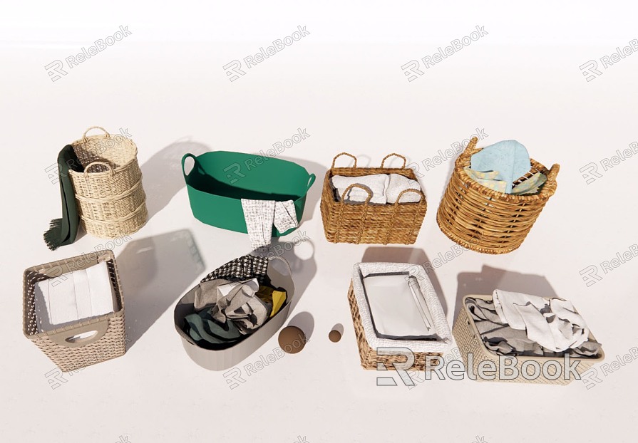 Modern Storage Basket Storage Basket Bamboo Basket Dirty Clothes Basket model