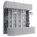 Commercial Bar Equipment With Wine Racks Pendant Lights And Green Plants