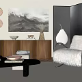 Modern Living Room Interior With Wooden Chest Of Drawers Vase Books And Decorative Bowl