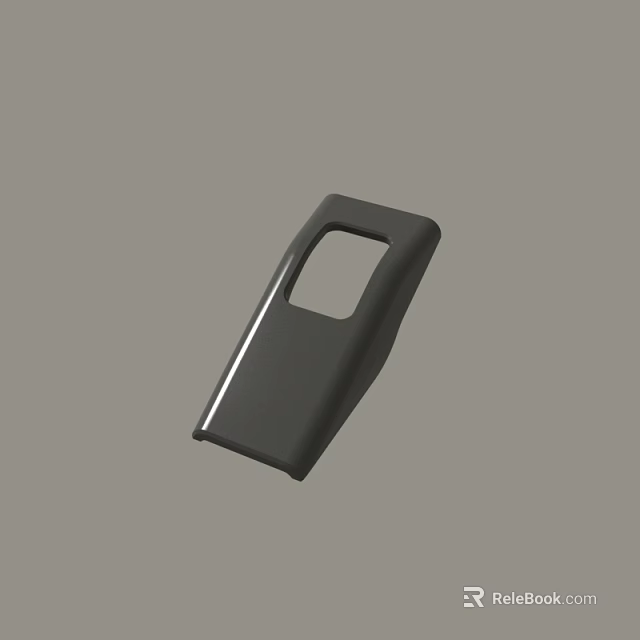 Black Elongated Component With Rectangular Opening And Smooth Surface Design 3d model 