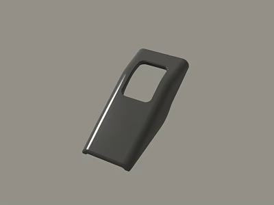 Black Elongated Component With Rectangular Opening And Smooth Surface Design 3d model