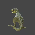 Green Tyrannosaurus Rex Dinosaur With Open Mouth In Standing Pose