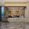 Modern Elegant Clubhouse Interior With Landscape Painting Sofa Bookshelf And Chandelier