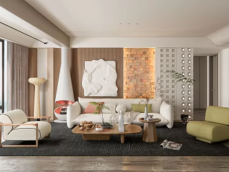 modern living room living room space 3d model