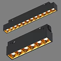 Modern LED Downlight Spotlight Fixtures With Multiple Golden Lamps In Black Housing