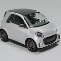 White Compact City Car With Black Roof And Modern Sleek Exterior Design For Urban Driving