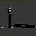 Black Handgun With Magazines Bullets And Disassembled Parts On Dark Surface