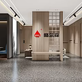 Modern Elegant Entrance Hall With Gray Walls Glass Partitions Cactus Sculpture And Metal Elements
