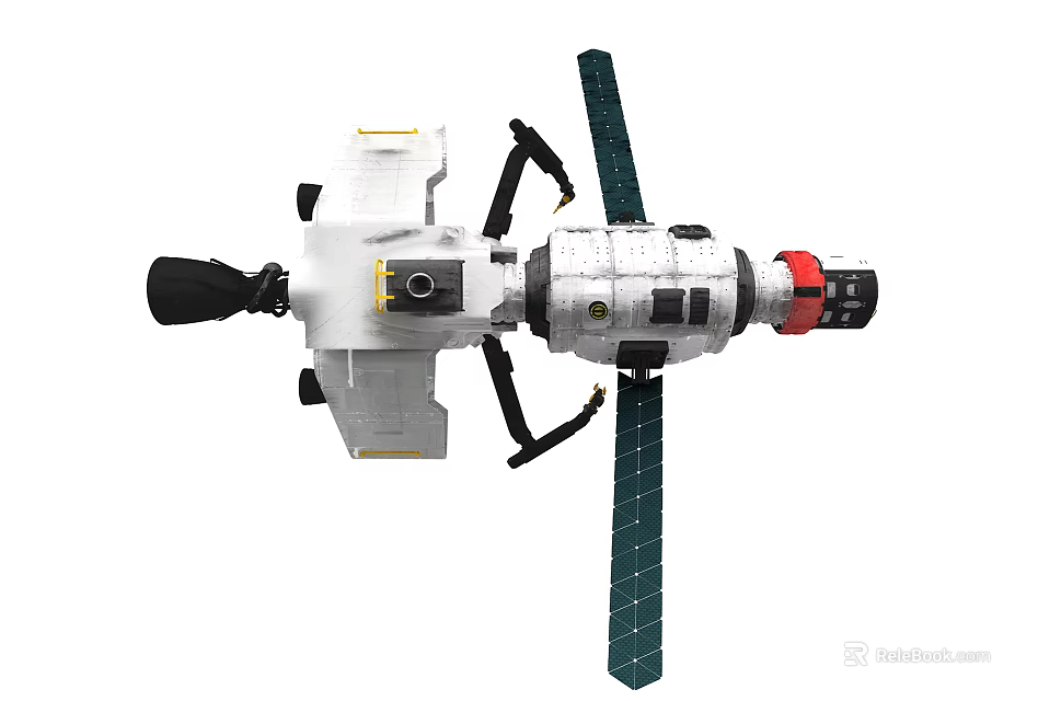 Orbital Space Station Module With Solar Panels And Robotic Arms 3d model 