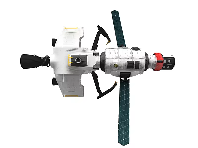 Orbital Space Station Module With Solar Panels And Robotic Arms 3d model