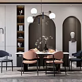 Modern Dining Table and Chair Combination 3d model