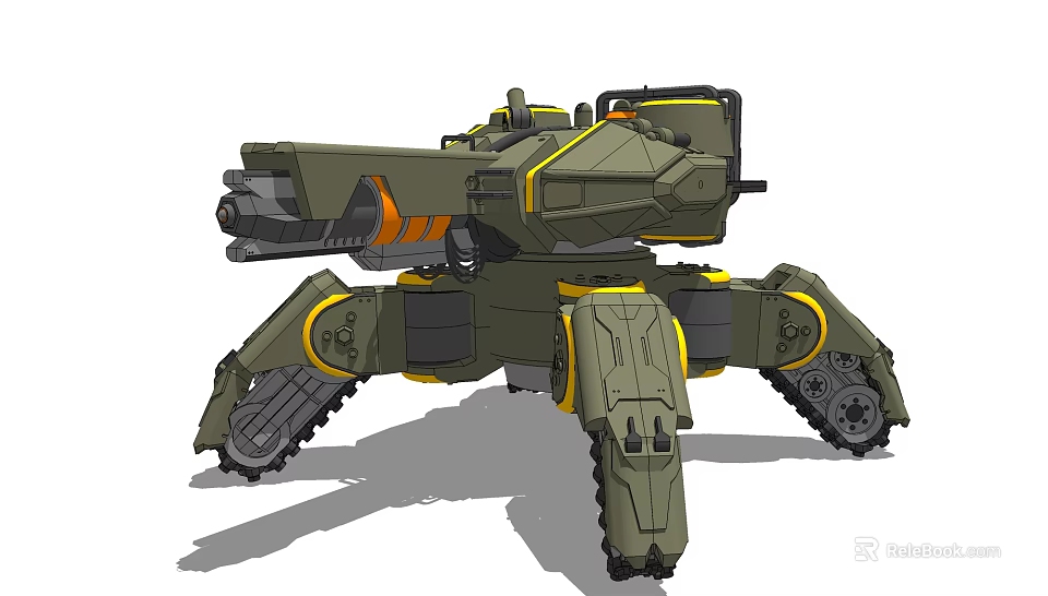 Green Mechanical Robot Electric Toy with Tracked Legs and Articulated Arm 3d model 