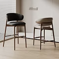 Modern Style Dining Chairs With Wooden Frame And Upholstered Seats In Black And Light Colors