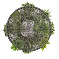 Bonsai Bonsai Panel Indoor Plants Metal Hanging Flower Pot 3d model