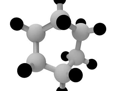 3D Molecular Structure Model With Carbon Hydrogen Atoms And Bonds 3d model