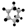 3D Molecular Structure Model With Carbon Hydrogen Atoms And Bonds