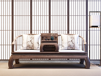 New Chinese-style Lohan Bed 3d model