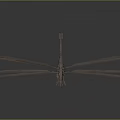 Detailed Metallic Airplane Model With Symmetric Mechanical Blades And Gray Background
