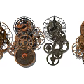 Collection Of Vintage Clock Gears And Mechanical Parts With Intricate Details