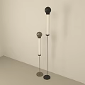 Modern Minimalist Floor Lamps With Two Different Heights White Cylinder And Black Gold Bases