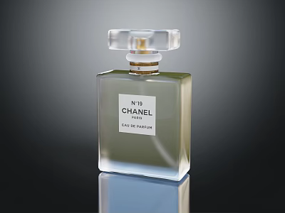 Chanel N°5 Eau de Parfum Transparent Square Glass Perfume Bottle Classic Design 3d model