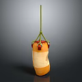 Hanging Household Storage Bag With Yellow Body And Green Straps For Daily Use