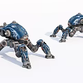 Smart Mechanical Spider Machines With Blue Exterior And Multi Legged Design 3d model