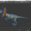 Double Crest Dragon Double Crowned Dragon Dinosaur Reptile Ancient Biology Meat-eating Dinosaur Jurassic Low Face Number Low Model Simple Model Game Movie and TV Level Super Realistic 3d model