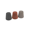 Stylish Sofa Stools With Gray Orange Beige Colors And Round Velvet Design
