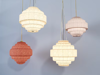 Modern Fabric Pendant Lights With Different Colorful Designs For Home Decor 3d model