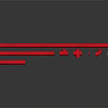 Set of Red Long Strips with Small Components and Mounting Parts