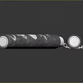 Traditional Black Nunchucks With Ornate White Decorative Patterns And Metal Chain