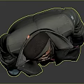3D Male Character With Short Hair Open Long Coat Leather Vest And Boots