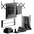 Essential Laundry Daily Use Items Including Towels Bath Towels And Towel Racks
